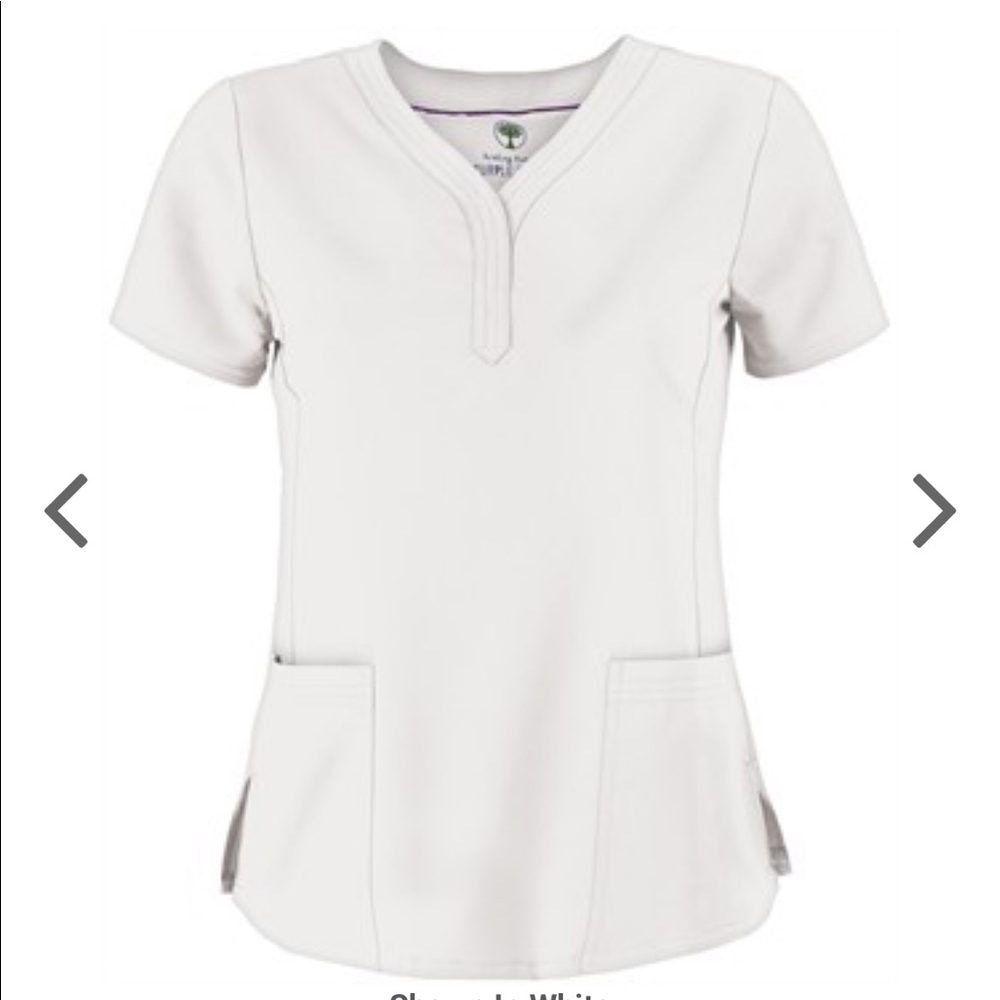 Purple Label White Scrub Top XXS